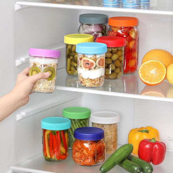 10 Pack Plastic Wide Mouth Mason Jar Lids for Ball, Kerr and More - Multicolor Storage Caps for Mason Jars, Canning Jars - Leak-Proof, Dishwasher Safe & Food Grade - Image 5