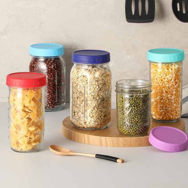 10 Pack Plastic Wide Mouth Mason Jar Lids for Ball, Kerr and More - Multicolor Storage Caps for Mason Jars, Canning Jars - Leak-Proof, Dishwasher Safe & Food Grade - Image 6