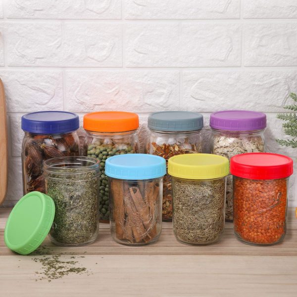 10 Pack Plastic Wide Mouth Mason Jar Lids for Ball, Kerr and More - Multicolor Storage Caps for Mason Jars, Canning Jars - Leak-Proof, Dishwasher Safe & Food Grade - Image 13