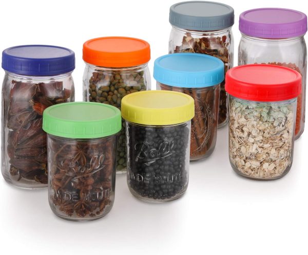 10 Pack Plastic Wide Mouth Mason Jar Lids for Ball, Kerr and More - Multicolor Storage Caps for Mason Jars, Canning Jars - Leak-Proof, Dishwasher Safe & Food Grade - Image 20