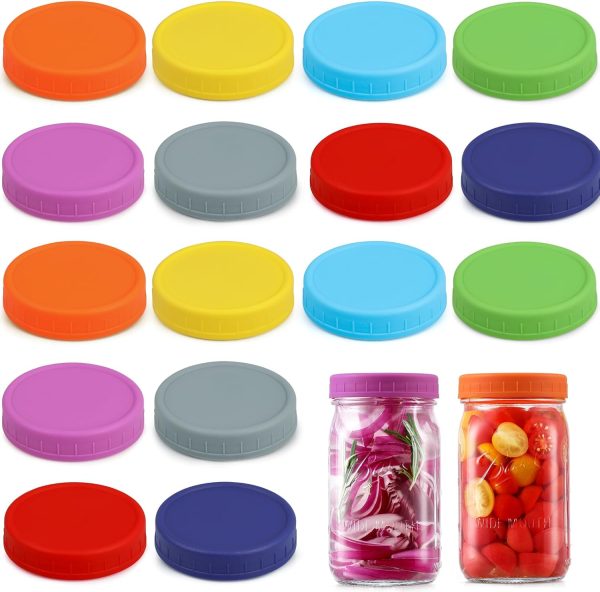 10 Pack Plastic Wide Mouth Mason Jar Lids for Ball, Kerr and More - Multicolor Storage Caps for Mason Jars, Canning Jars - Leak-Proof, Dishwasher Safe & Food Grade - Image 22