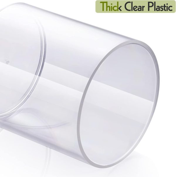AOZITA 8 Pack Acrylic Qtip Holder Dispenser with Lids & Labels, Cotton Swab, Ball, Round Pads, Floss Picks Storage Canister - Clear Plastic Apothecary Jar for Bathroom Vanity Makeup Organizer - Image 7