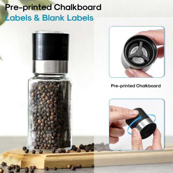 AOZITA 14 Pcs Glass Spice Jars with Spice Labels - 4oz Empty Square Spice Bottles - Shaker Lids and Airtight Metal Caps - Chalk Marker and Silicone Collapsible Funnel Included - Image 12