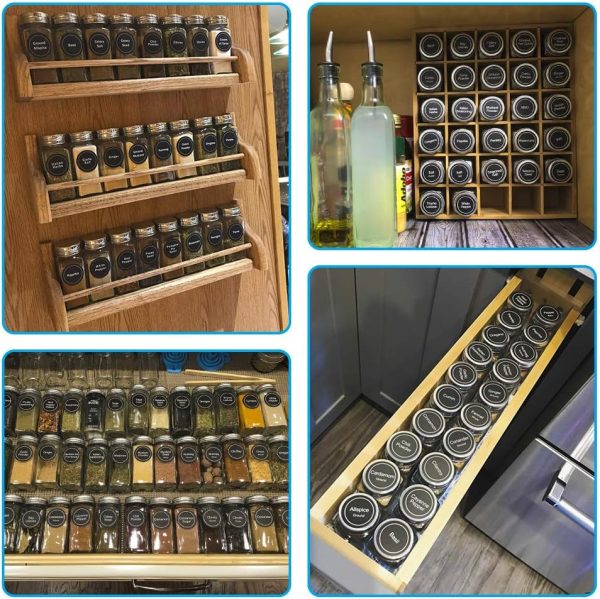 AOZITA 24 Pcs Glass Spice Jars with Labels - 4oz Empty Square Spice Bottles Containers, Condiment Pot, Shaker Lids and Airtight Metal Caps - Silicone Collapsible Funnel - Image 5