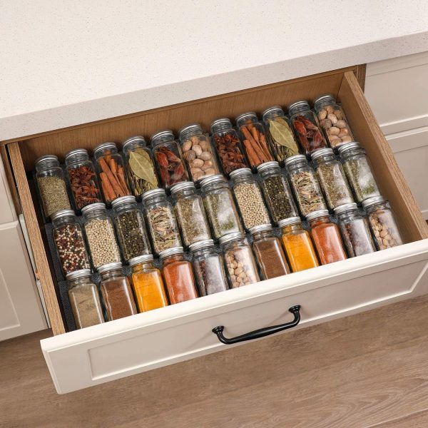 AOZITA 24 Pcs Glass Spice Jars with Labels - 4oz Empty Square Spice Bottles Containers, Condiment Pot, Shaker Lids and Airtight Metal Caps - Silicone Collapsible Funnel - Image 7