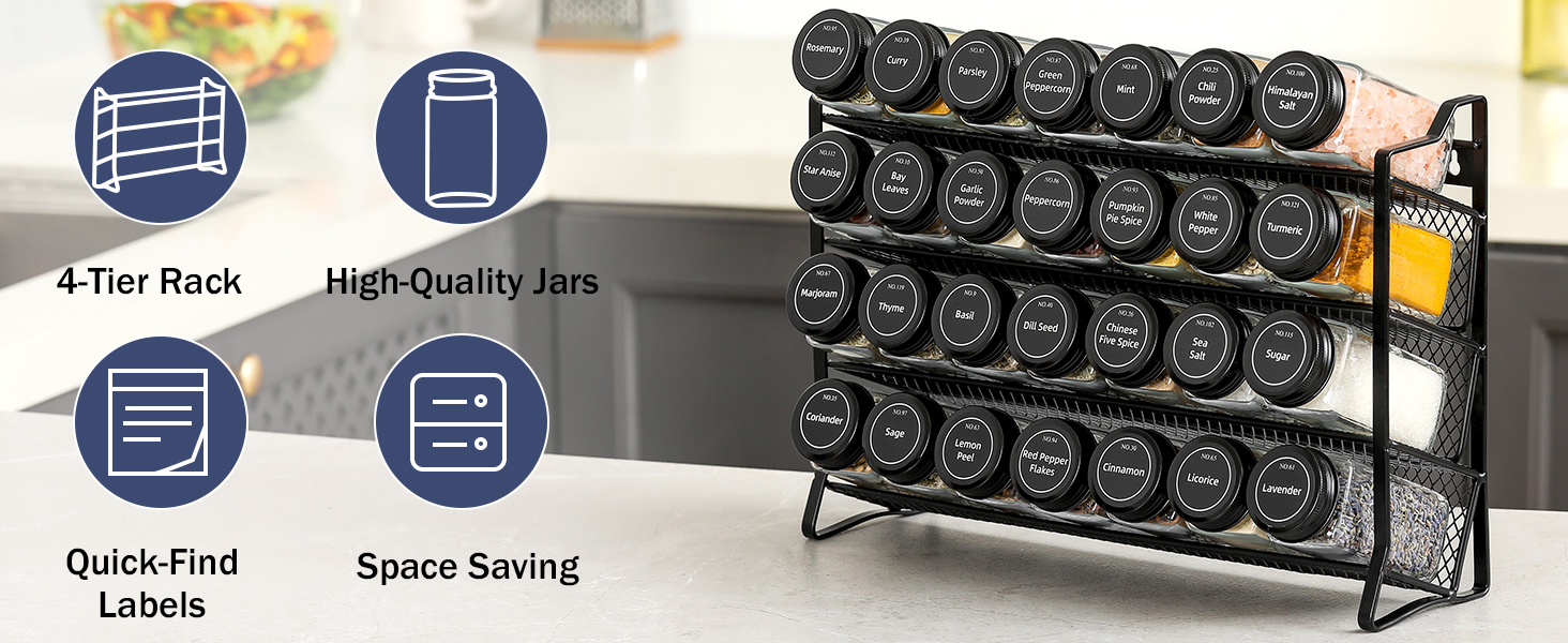 spice rack with jars